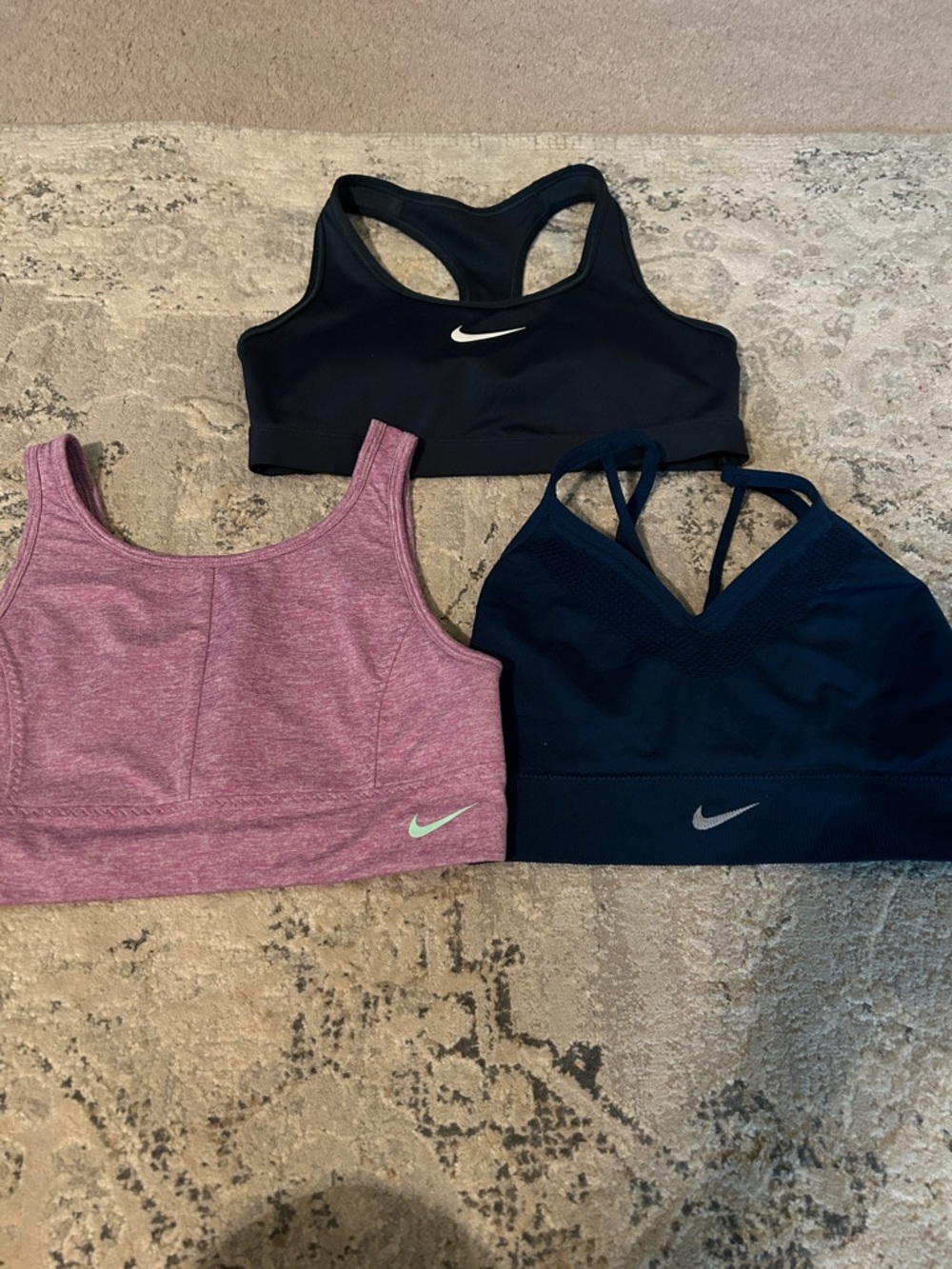 Nike teens Sports Bra Set - Black, Navy, Mauve